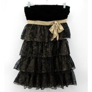 Laundry By Shelli Segal Black and Gold Mini Dress